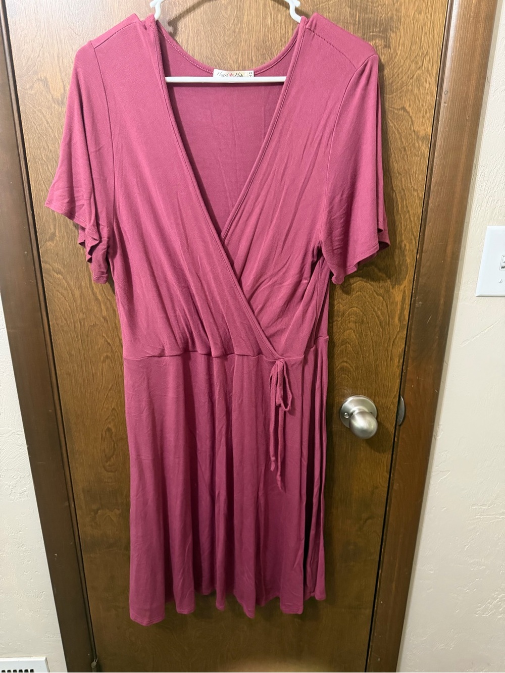 Heart Hips Berry Wrap Dress with Tie Waist
